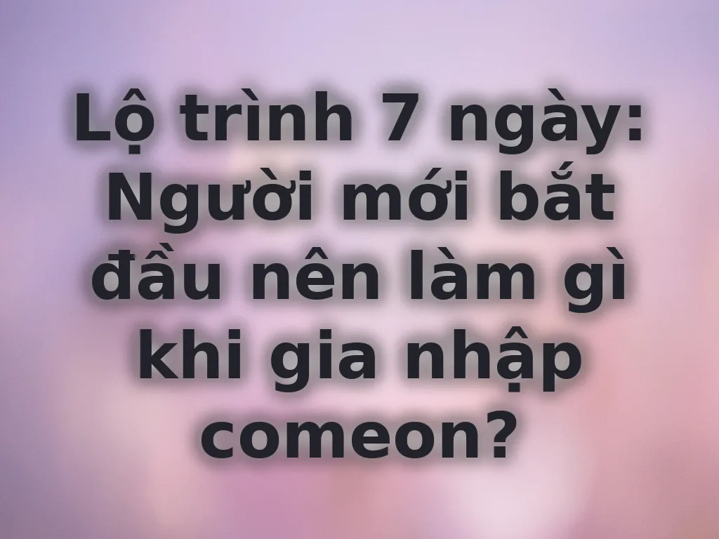 Lộ trình 7 ngày