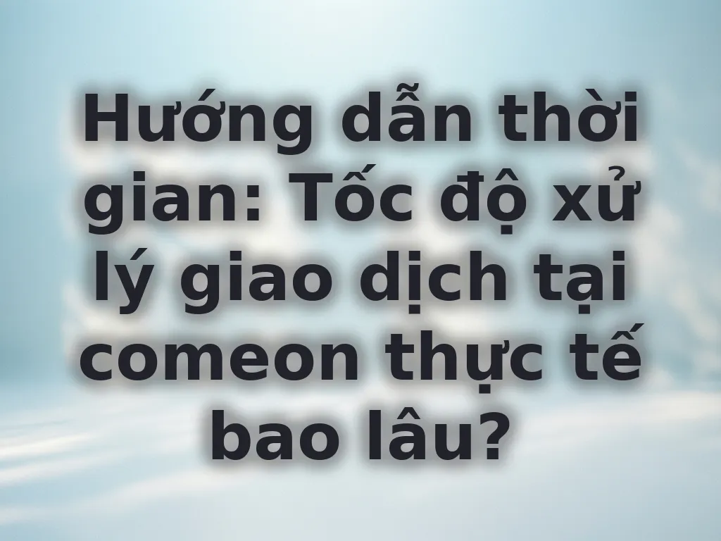 Hướng dẫn thời gian